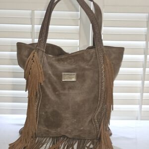 Kevingston Brown Leather Bag With Fring*Only Action Would Be To Buy*